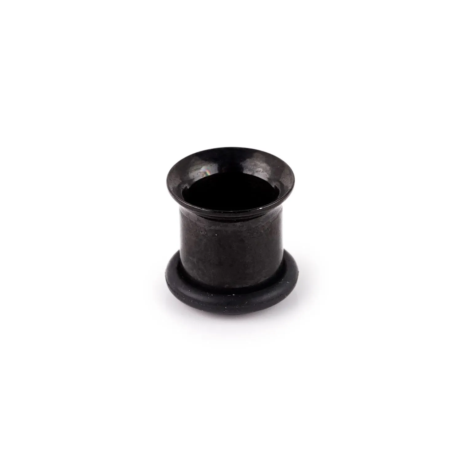 0 Gauge Black Single Flared Earlet with O-Ring