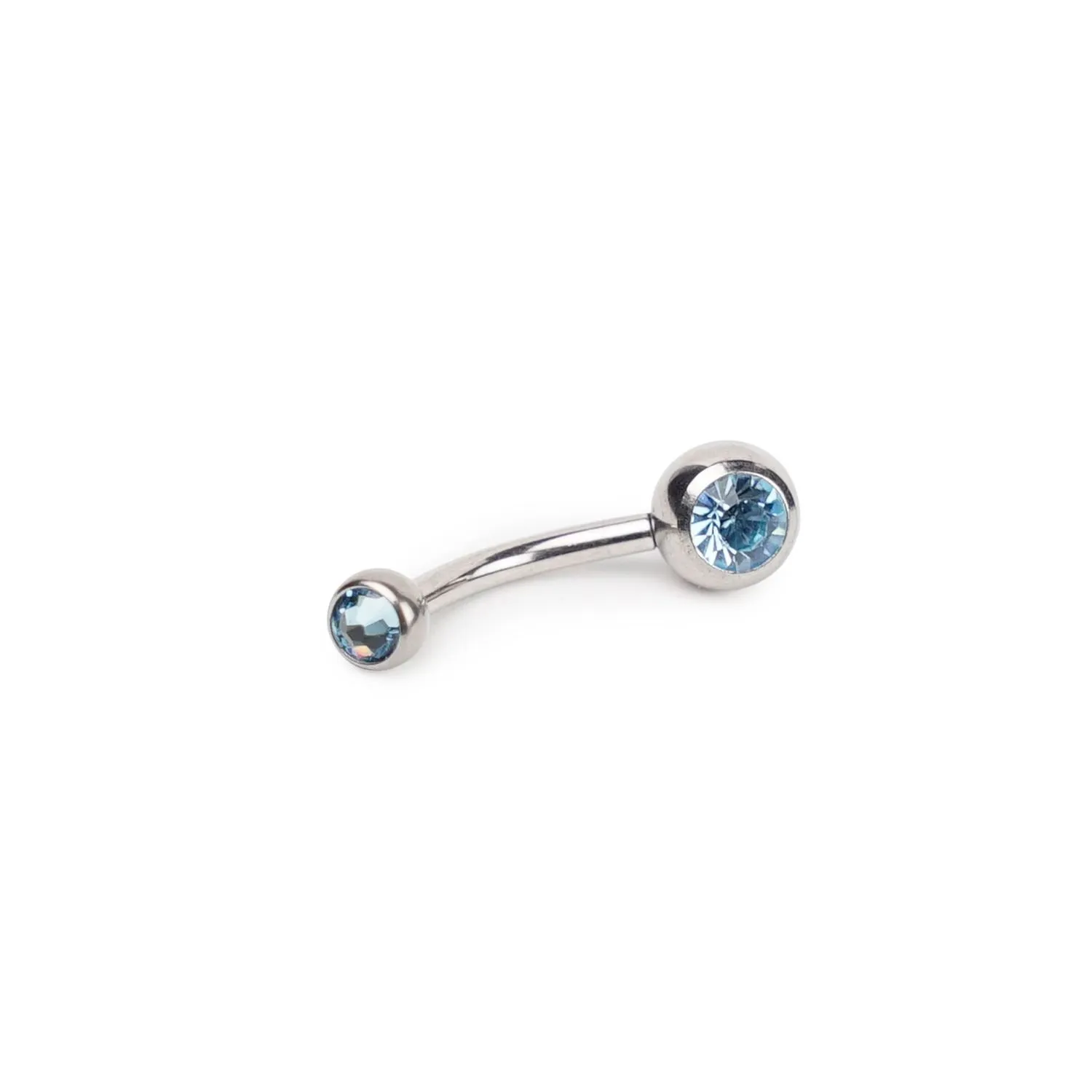 14 Gauge Double Gem Stainless Steel Curved Barbell