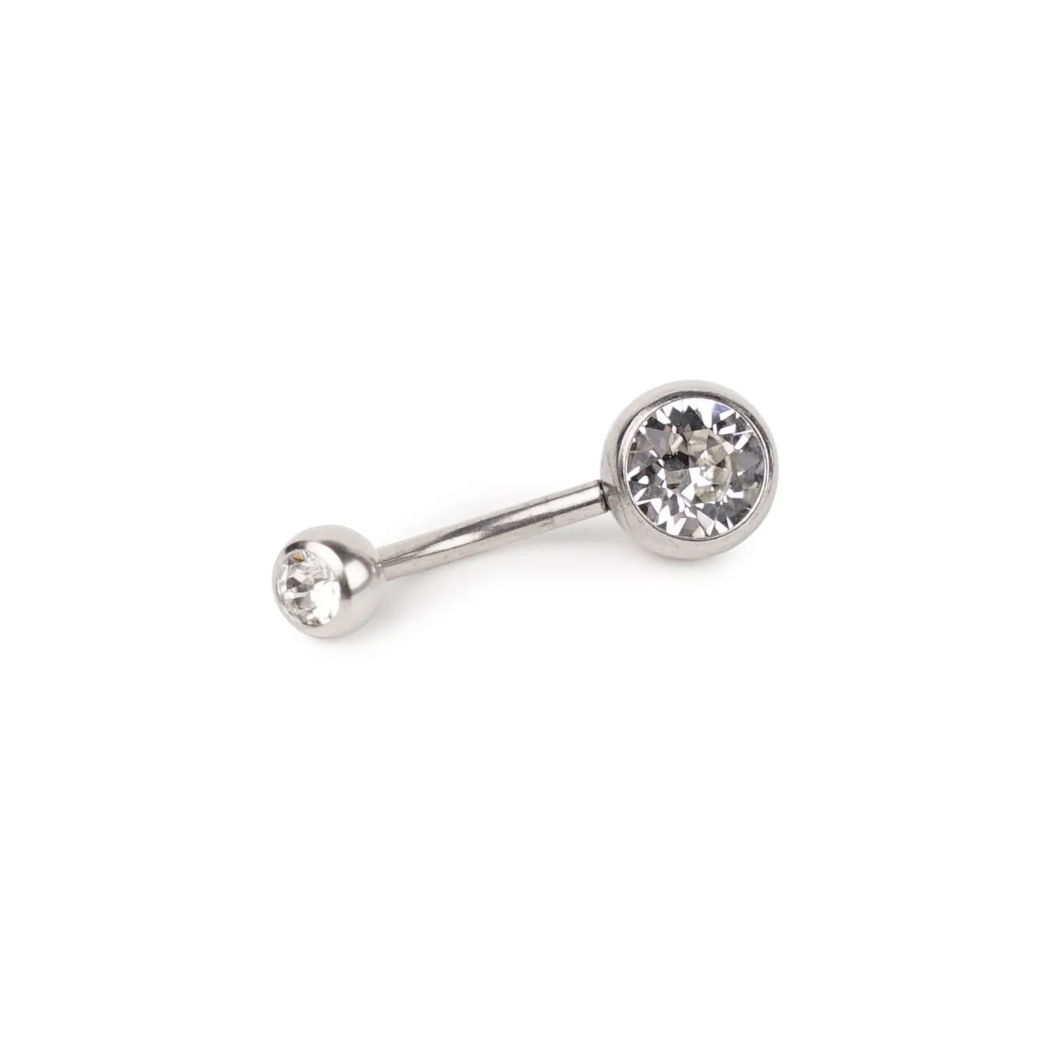 14 Gauge Double Gem Stainless Steel Curved Barbell