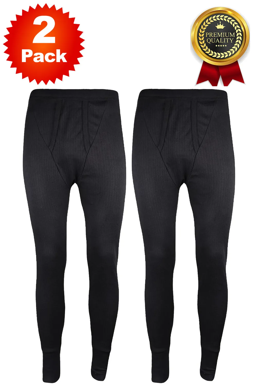 2 Pack Mens Premium Quality Thermal Bottom