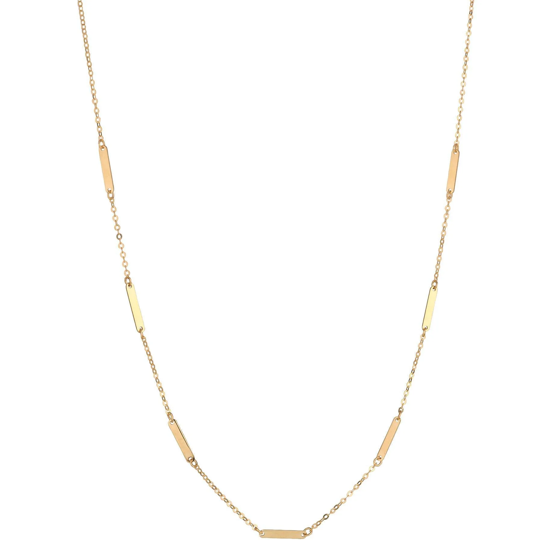 9kt Gold Multi Bar Pendant Necklace