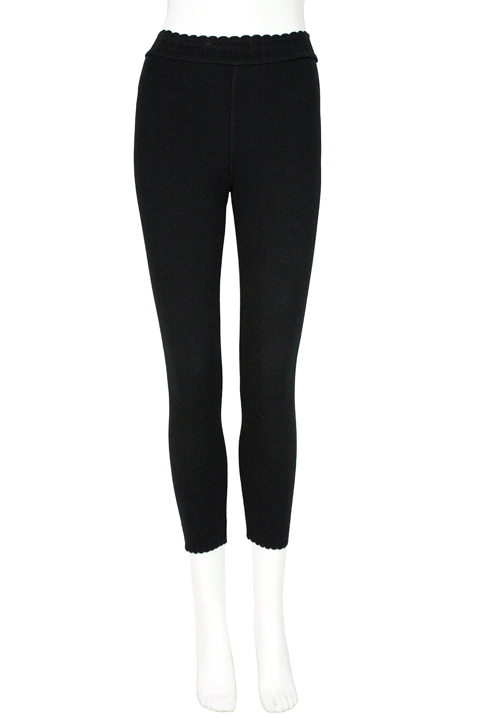 ALAÏA Circa 1990s leggings Black Scalloped Waist