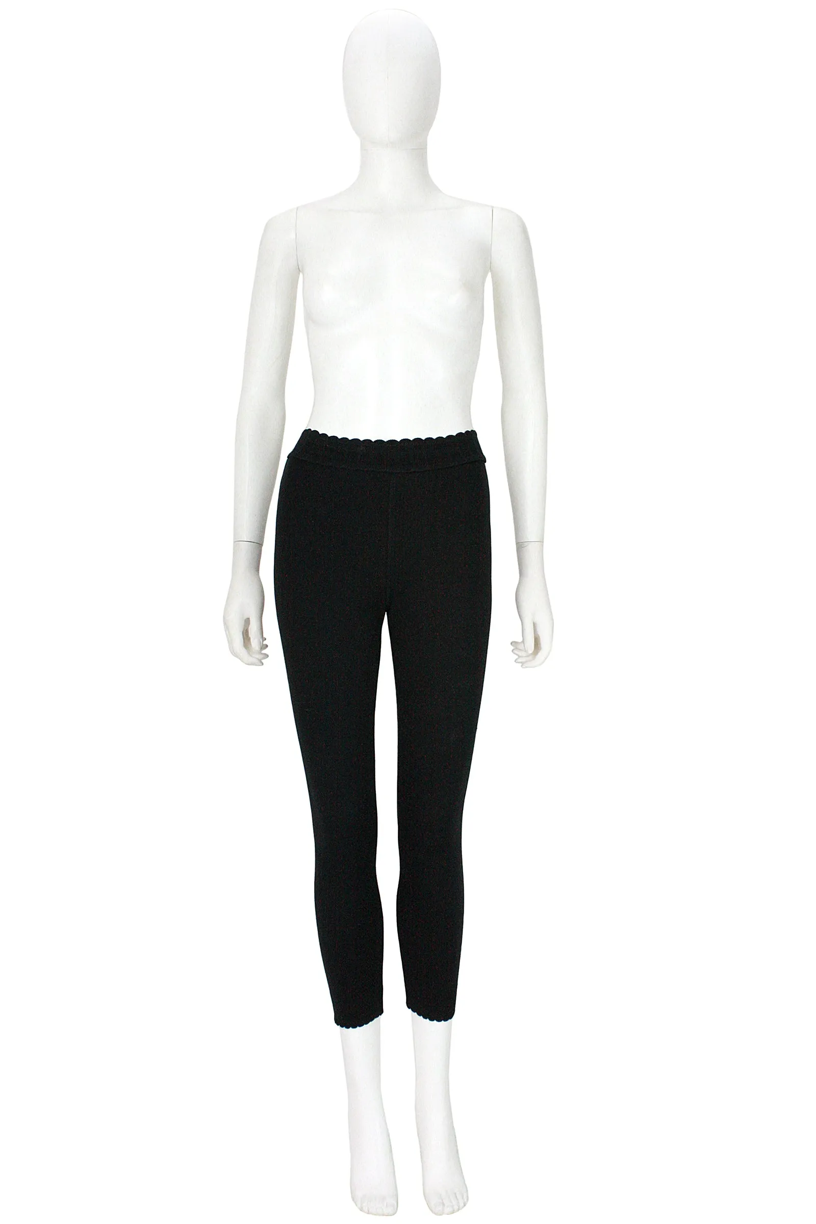 ALAÏA Circa 1990s leggings Black Scalloped Waist