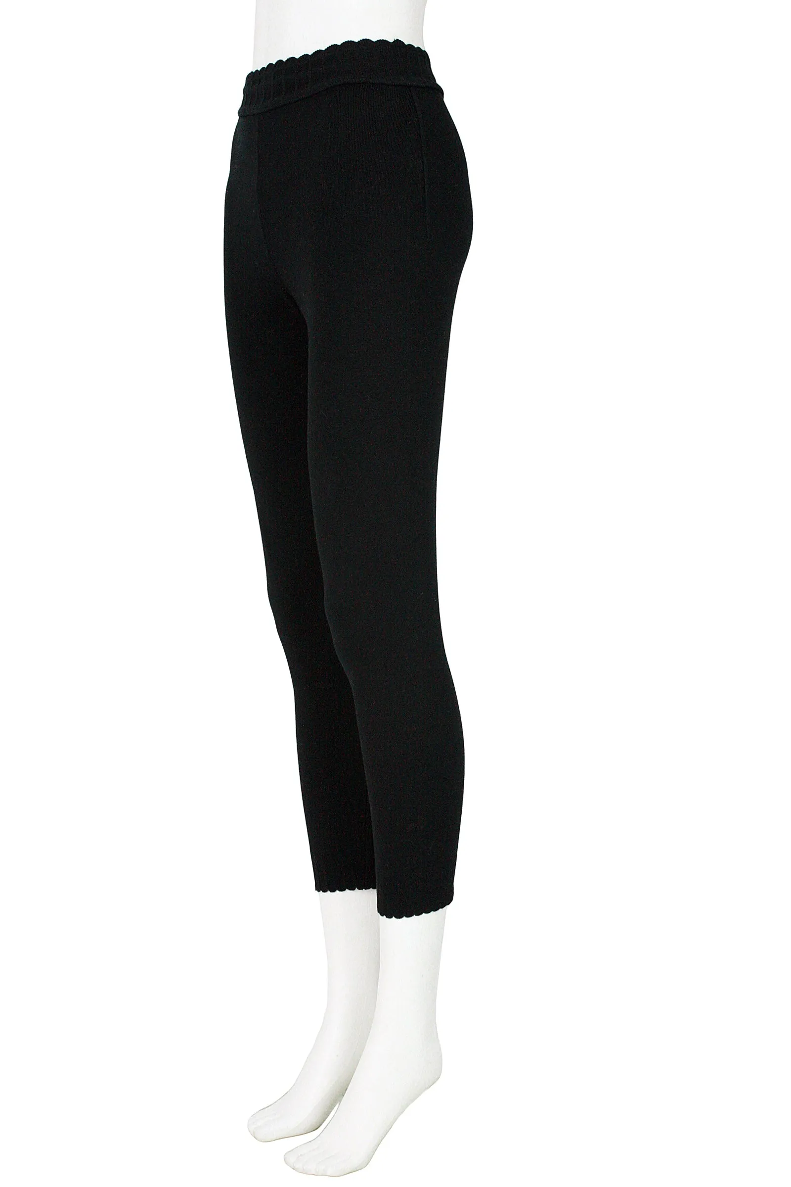 ALAÏA Circa 1990s leggings Black Scalloped Waist