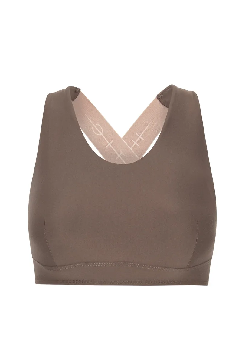 Arolla Racerback Sports Bra Top Soft Earth