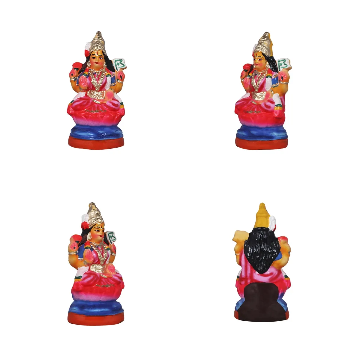 Ashtalakshmi Clay Golu Bommai Set - 8 x 3.5 Inches | Giri Golu Doll/ Navaratri Golu Bomma/Gombe/Bommai