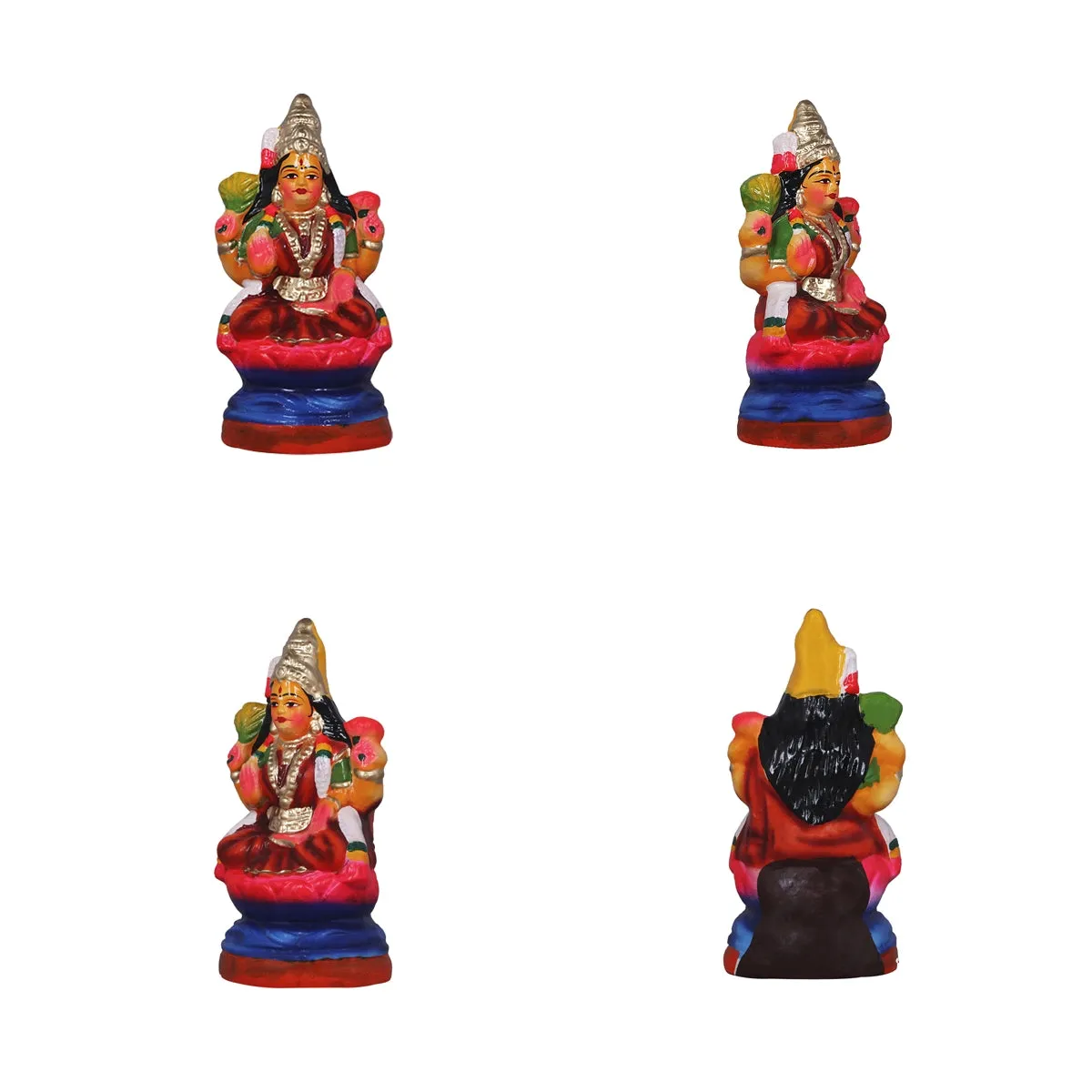 Ashtalakshmi Clay Golu Bommai Set - 8 x 3.5 Inches | Giri Golu Doll/ Navaratri Golu Bomma/Gombe/Bommai