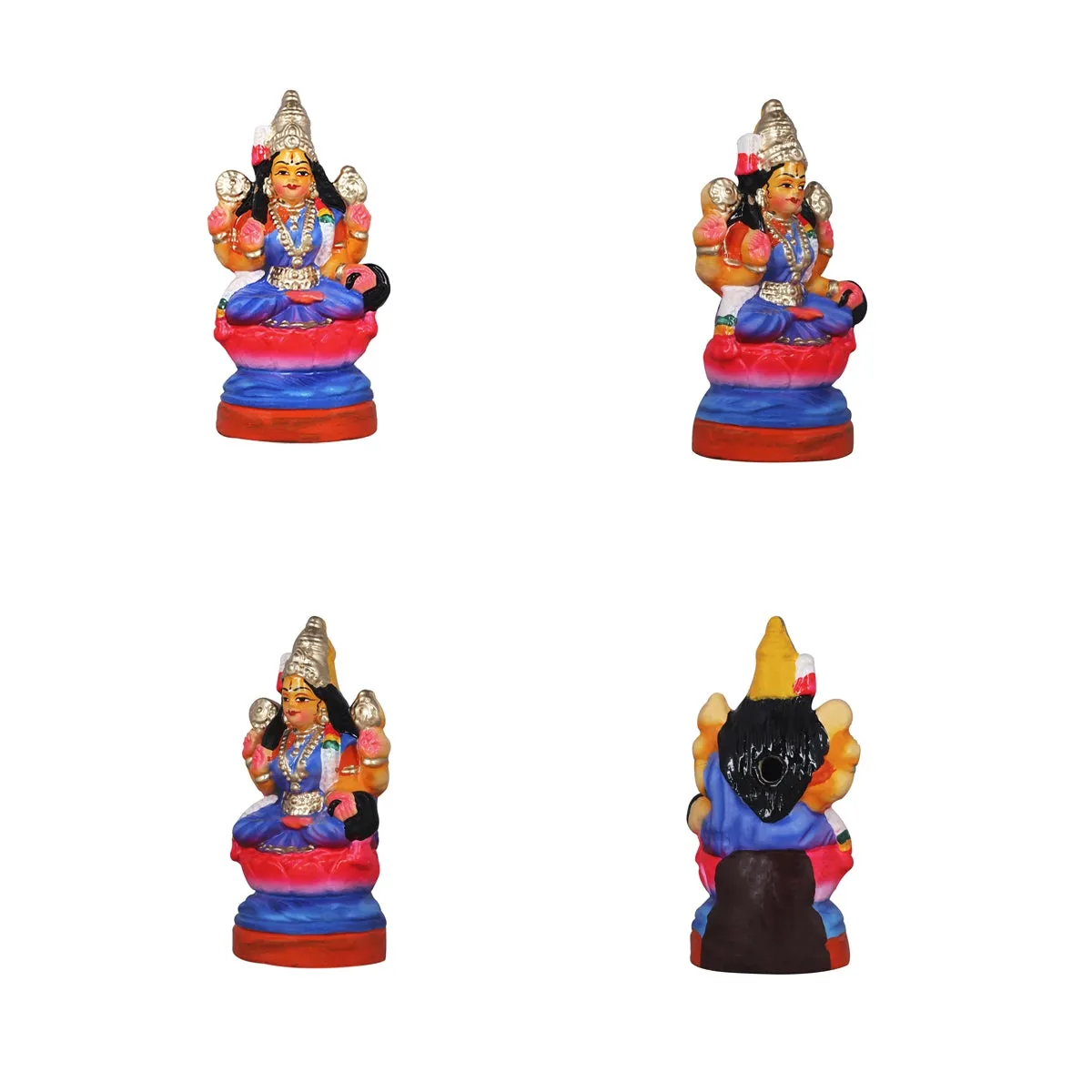 Ashtalakshmi Clay Golu Bommai Set - 8 x 3.5 Inches | Giri Golu Doll/ Navaratri Golu Bomma/Gombe/Bommai