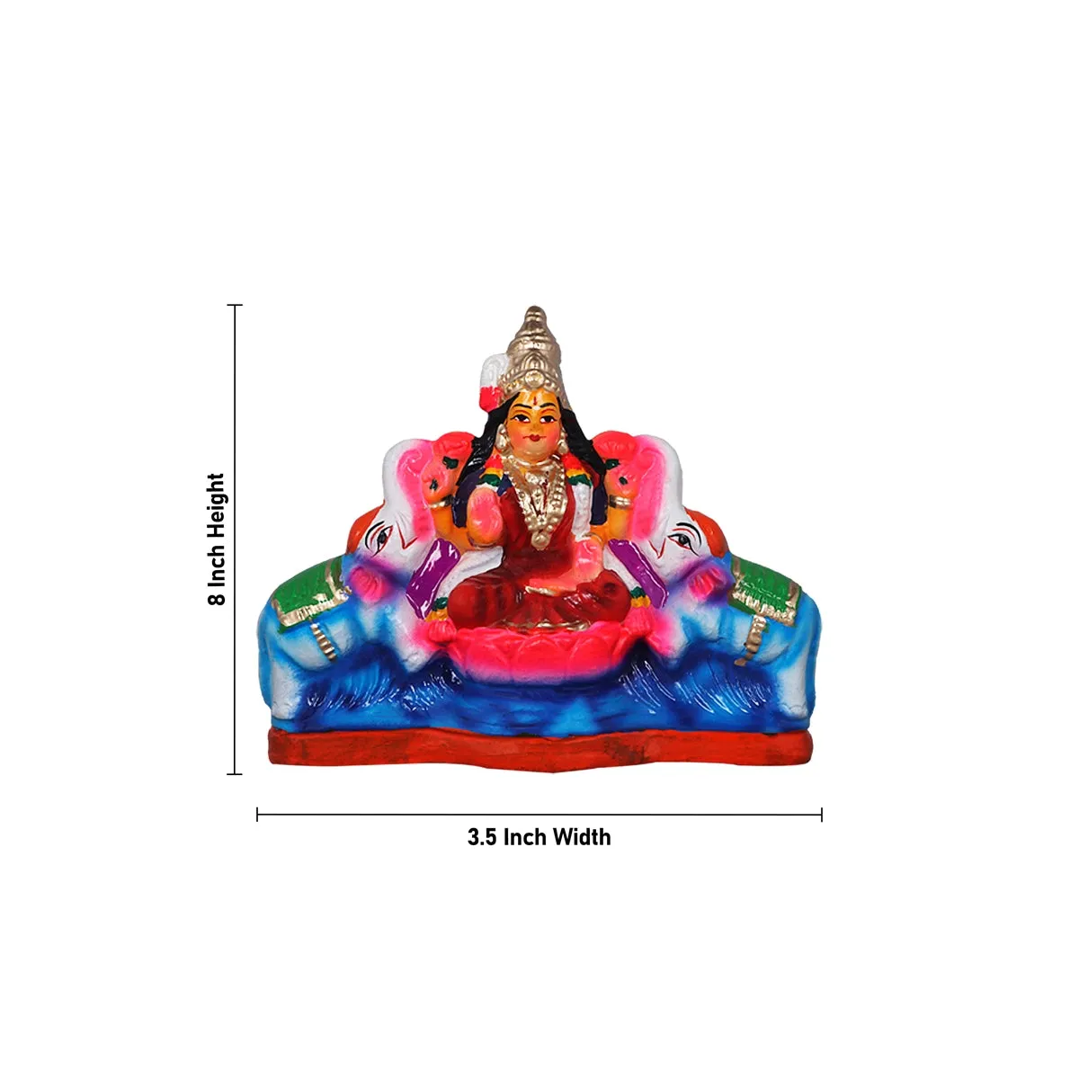 Ashtalakshmi Clay Golu Bommai Set - 8 x 3.5 Inches | Giri Golu Doll/ Navaratri Golu Bomma/Gombe/Bommai