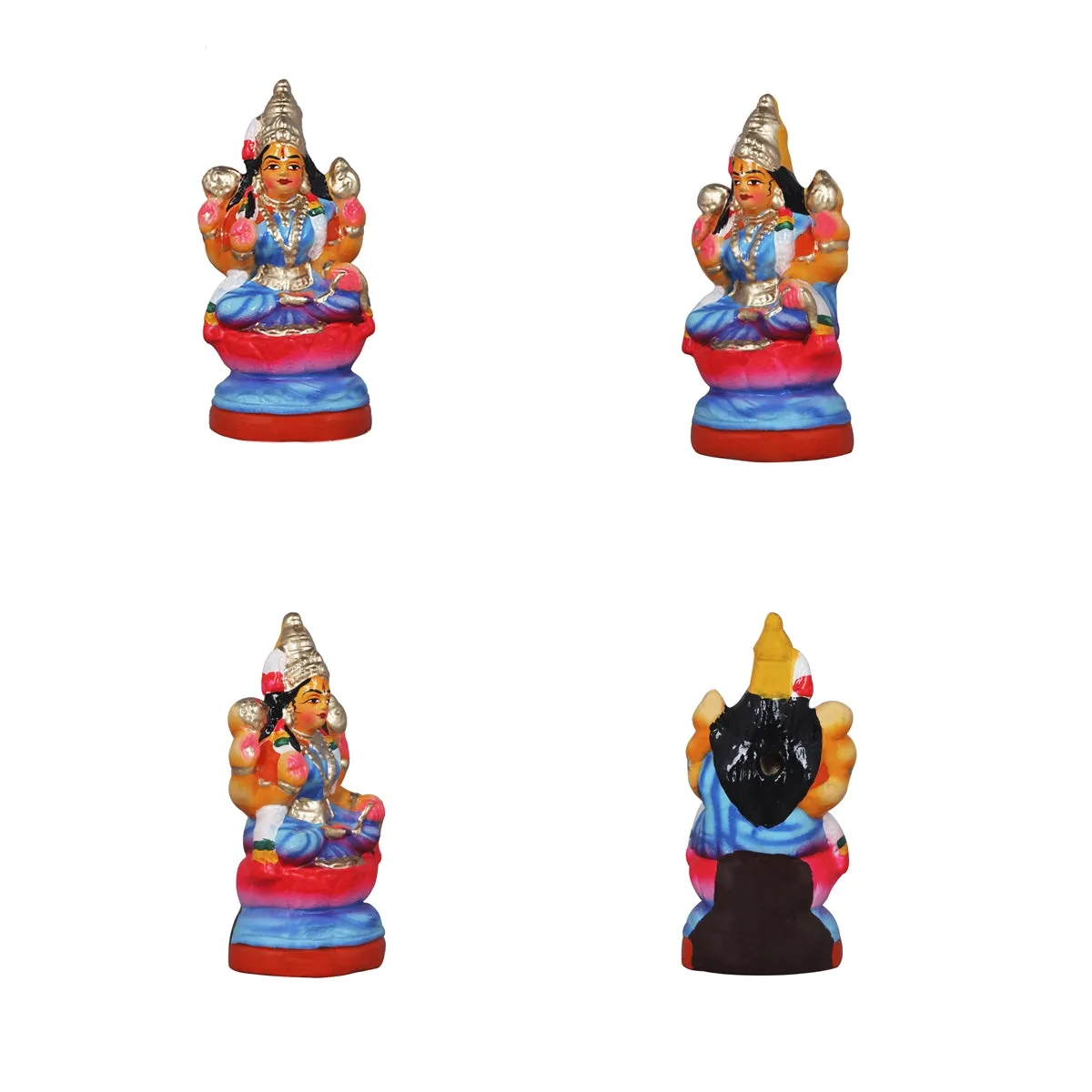 Ashtalakshmi Clay Golu Bommai Set - 8 x 3.5 Inches | Giri Golu Doll/ Navaratri Golu Bomma/Gombe/Bommai