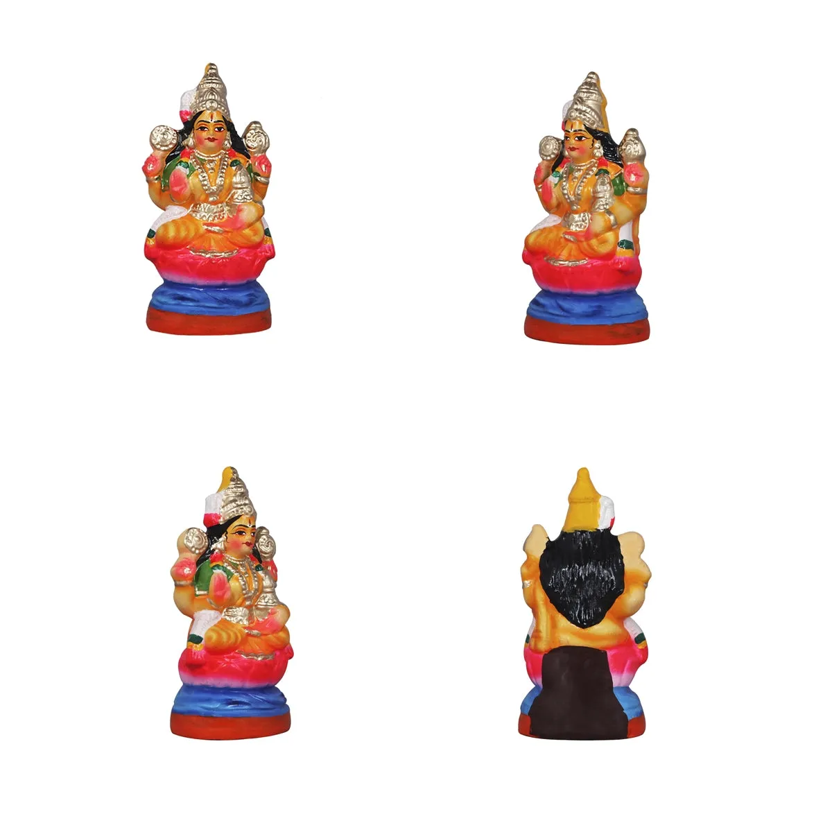 Ashtalakshmi Clay Golu Bommai Set - 8 x 3.5 Inches | Giri Golu Doll/ Navaratri Golu Bomma/Gombe/Bommai