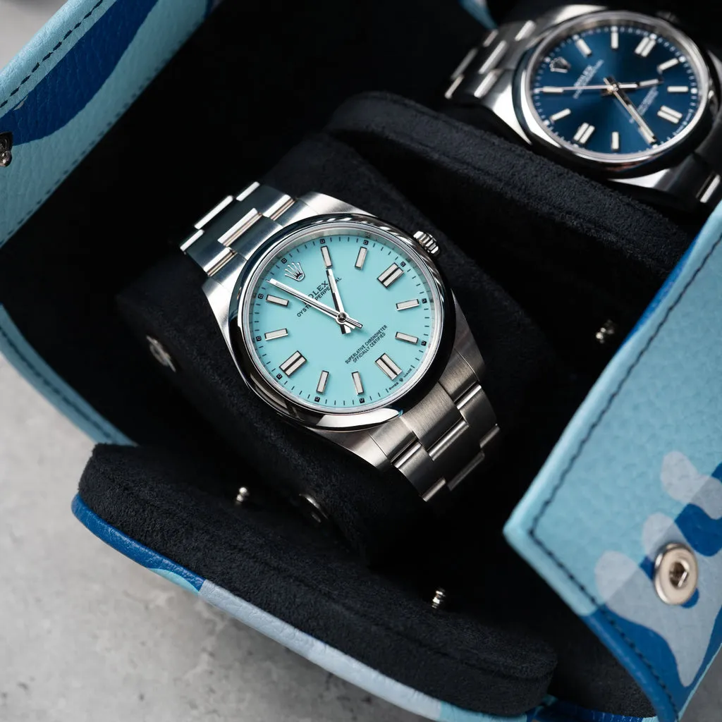 Azure Camo Watch Roll – Two Watches