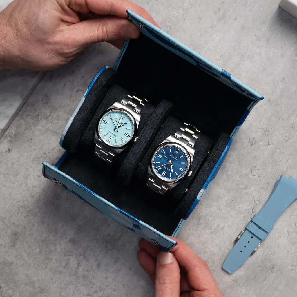 Azure Camo Watch Roll – Two Watches