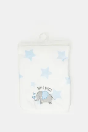 Baby Blue Printed Plush Blanket