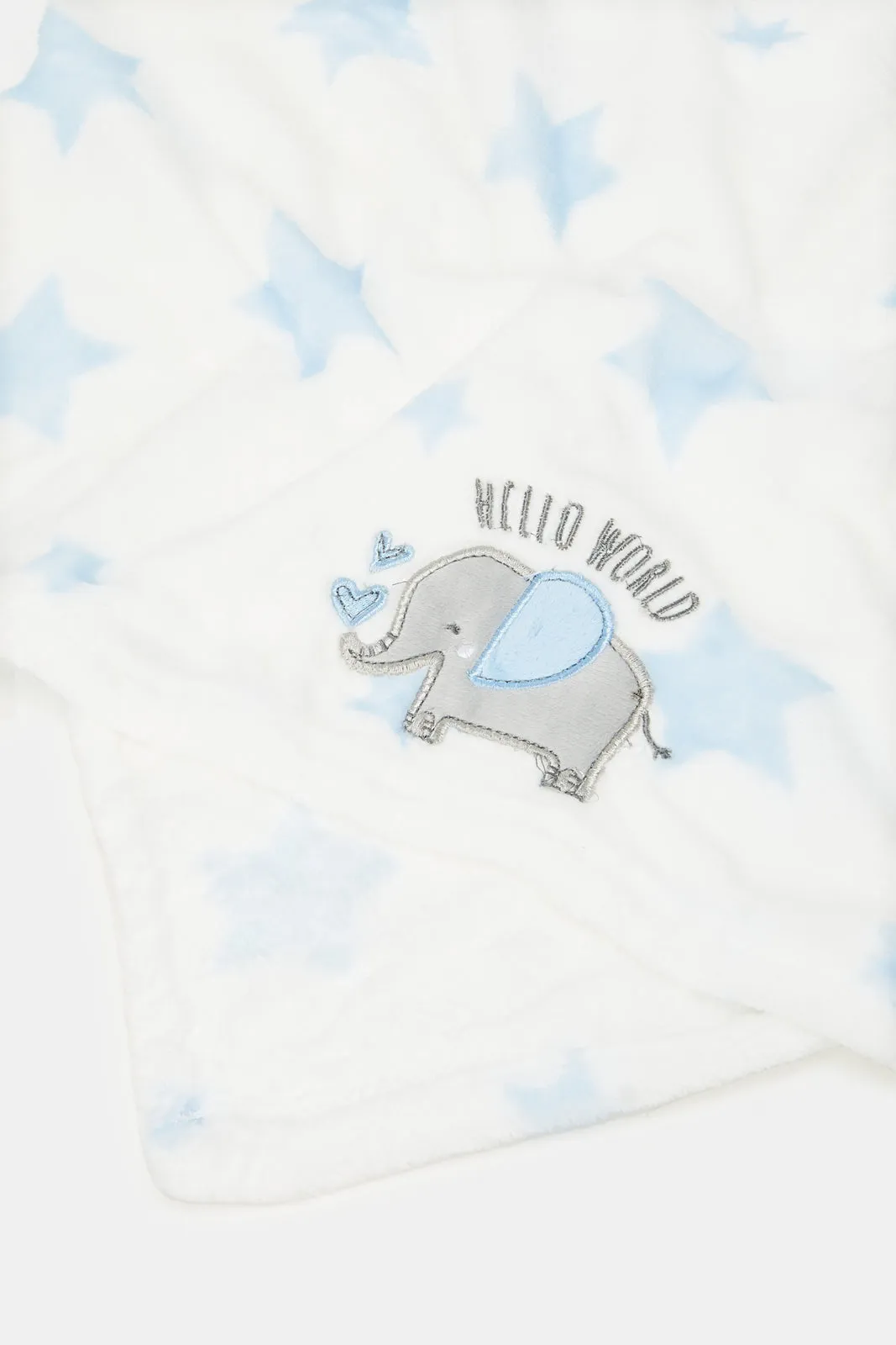 Baby Blue Printed Plush Blanket