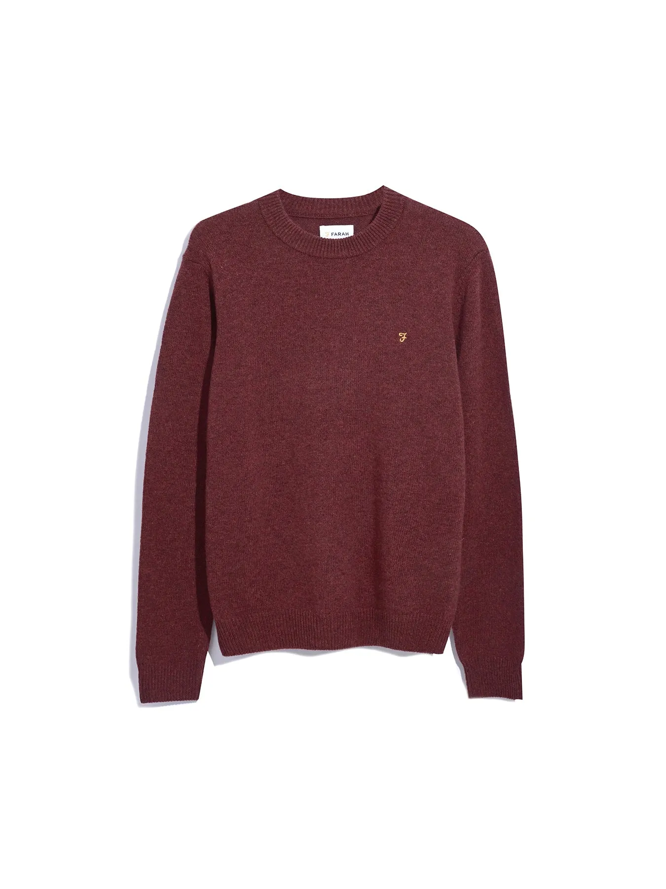 Birchall Crew Neck Lambswool Sweater In Red Venear