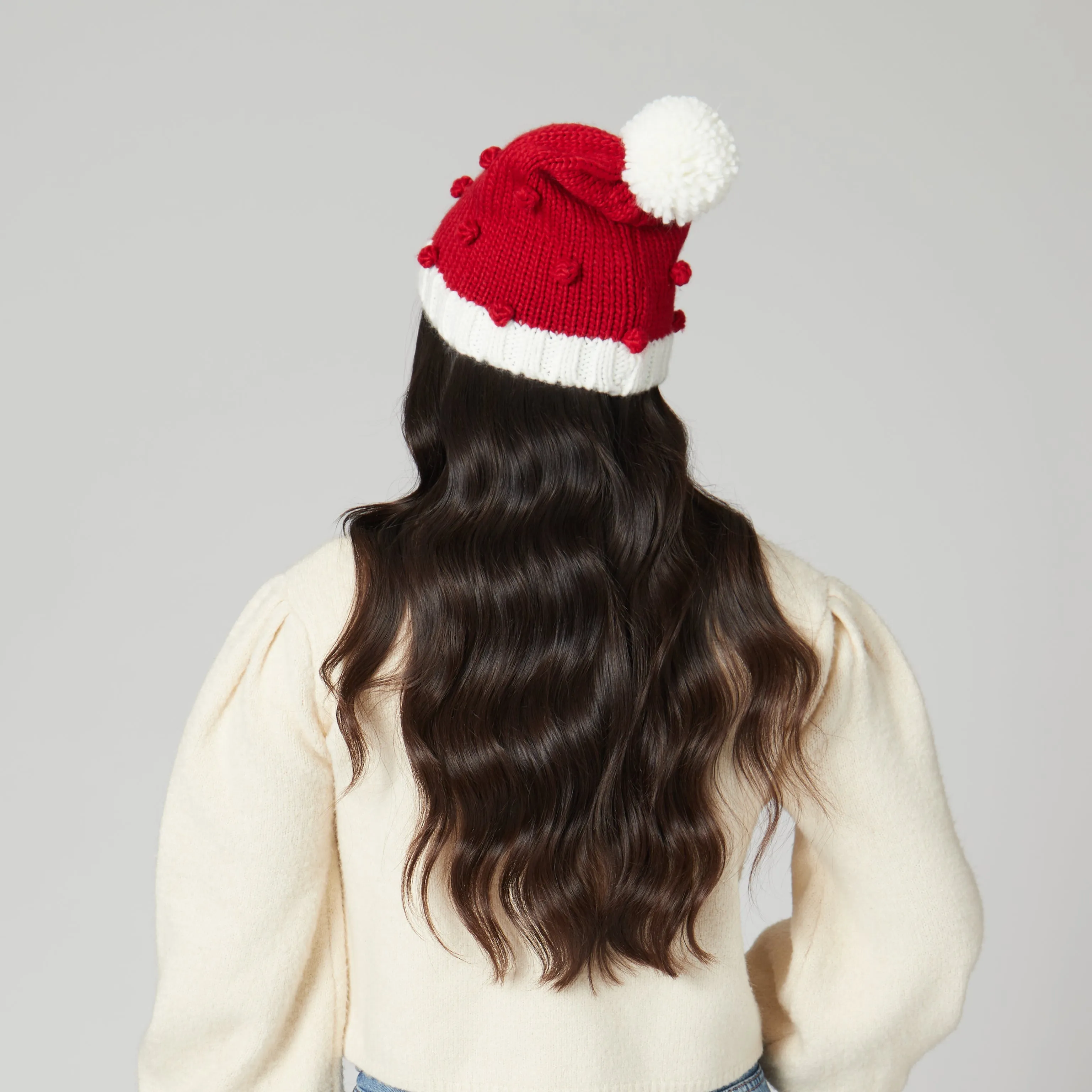 Bobble Knit Holiday Beanie