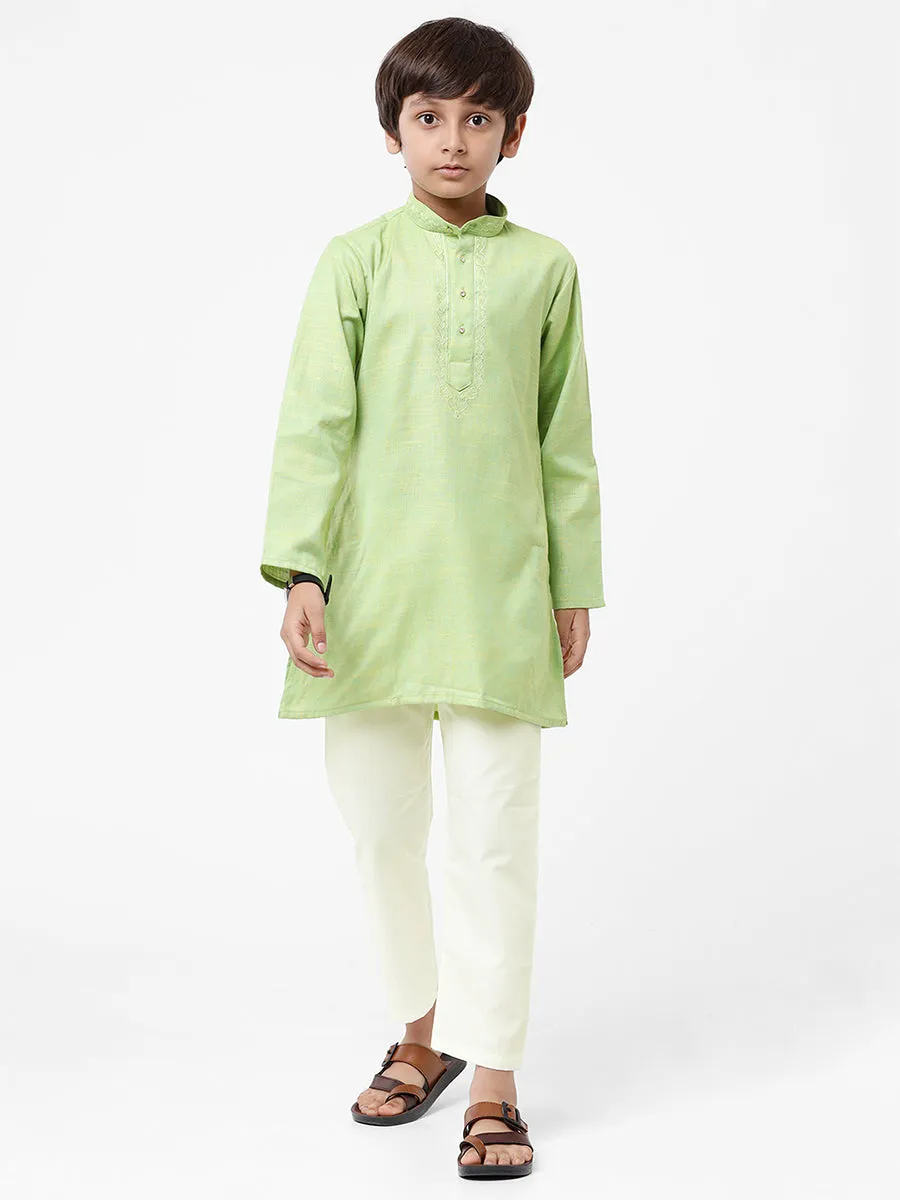 Boys Best Kurta Pyjama Set Green