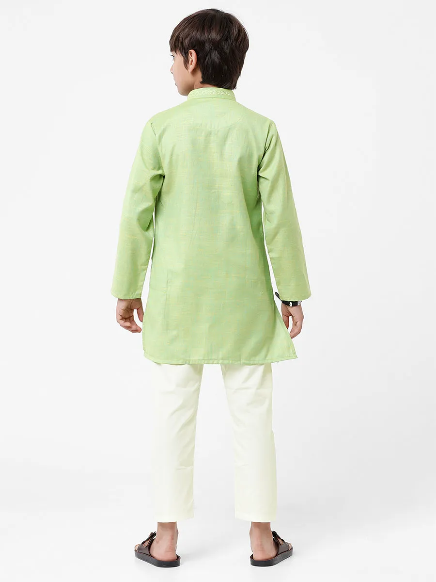 Boys Best Kurta Pyjama Set Green