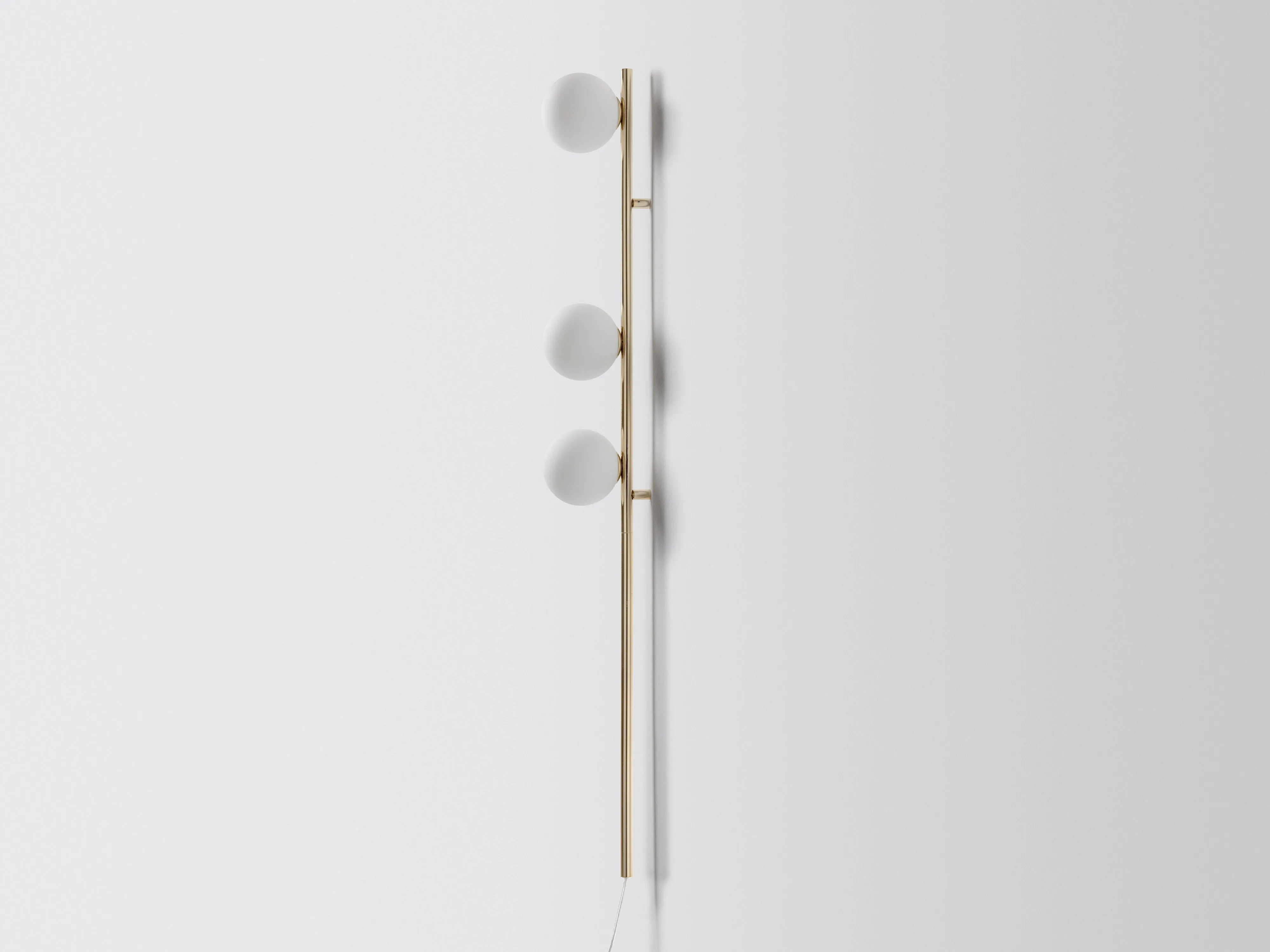 Brass bar opal ball wall light