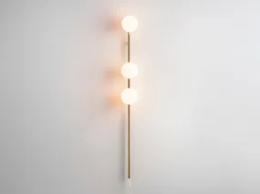 Brass bar opal ball wall light