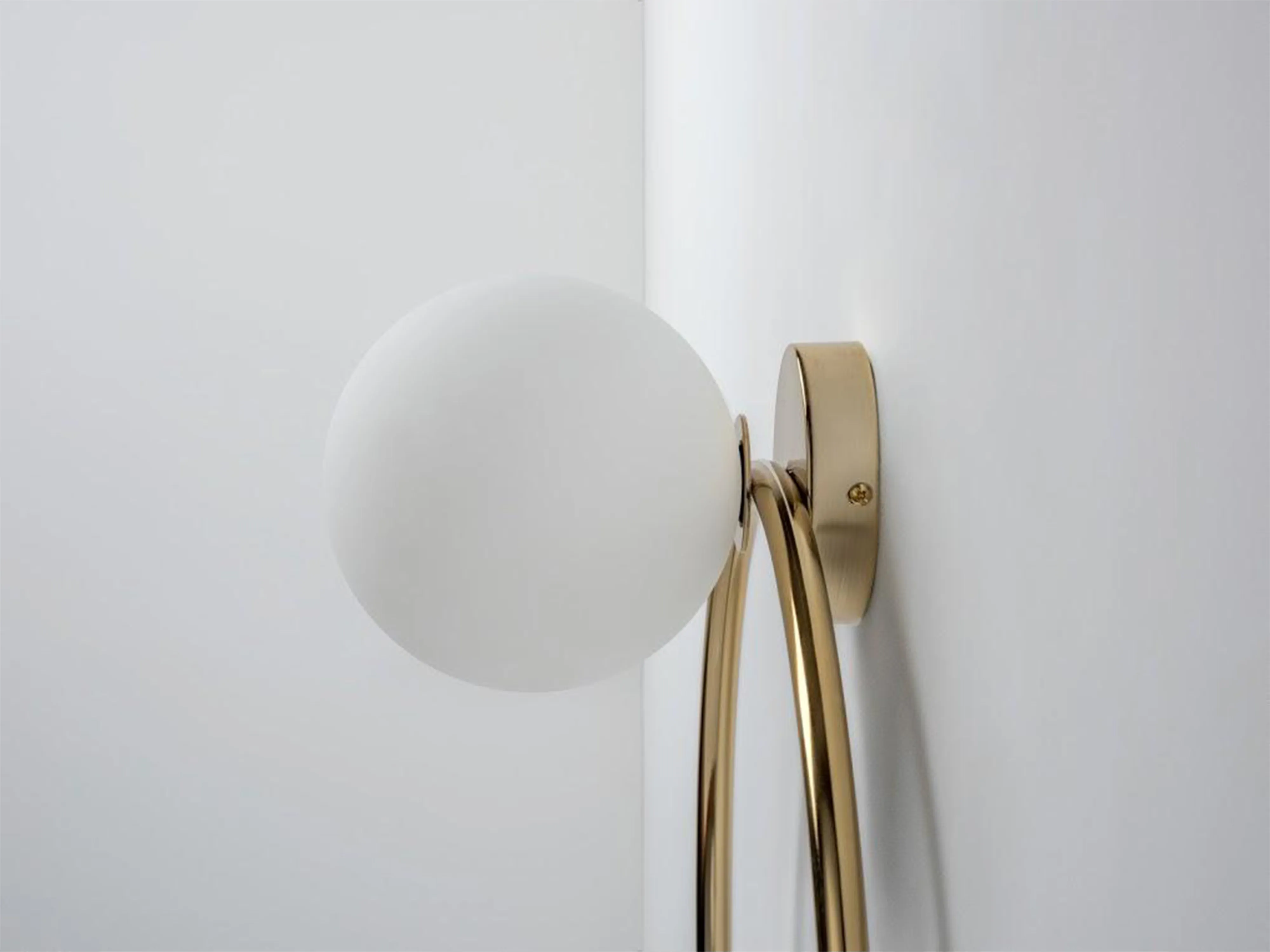 Brass ring wall light