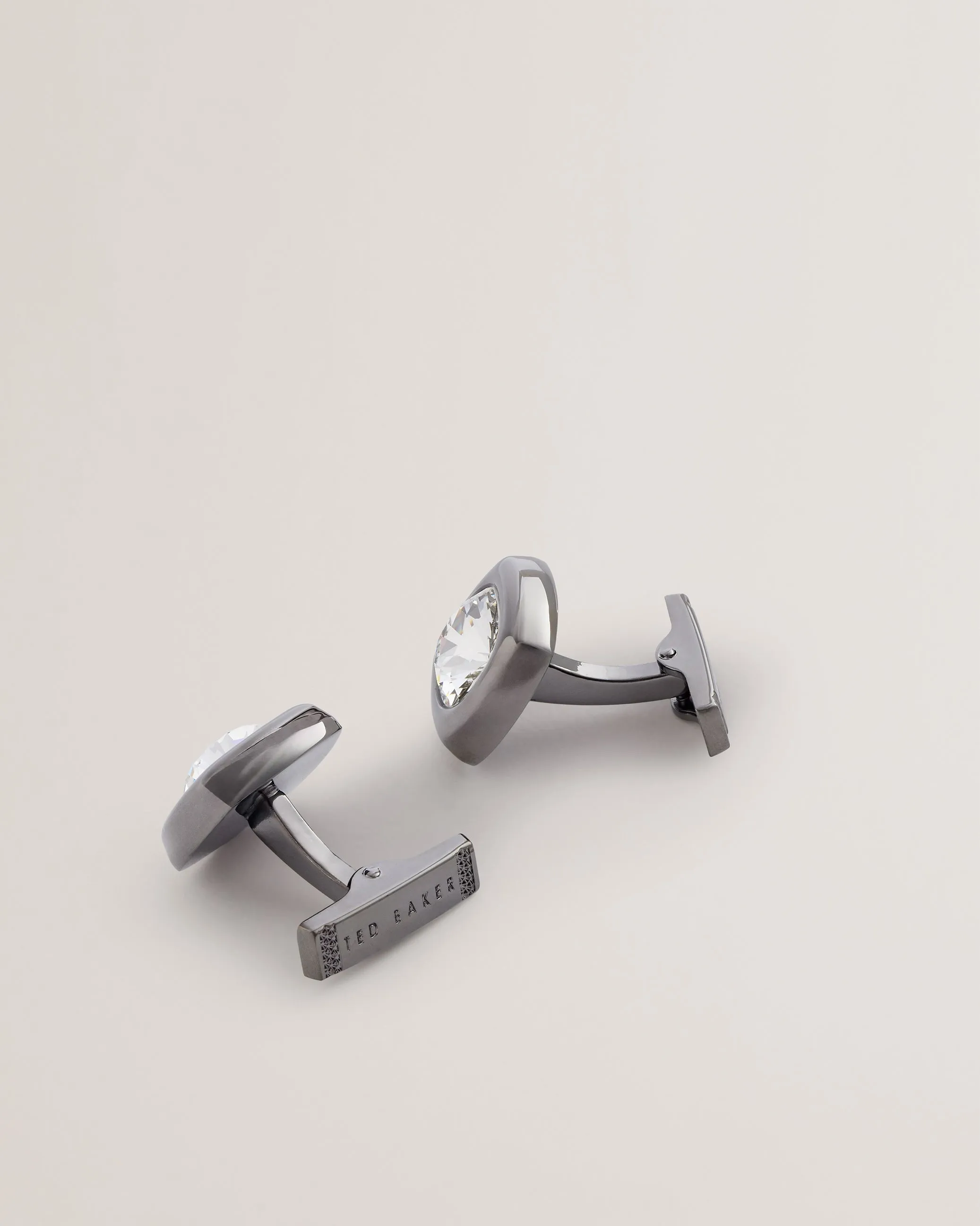 Caileb Crystal Cufflinks Gunmetal