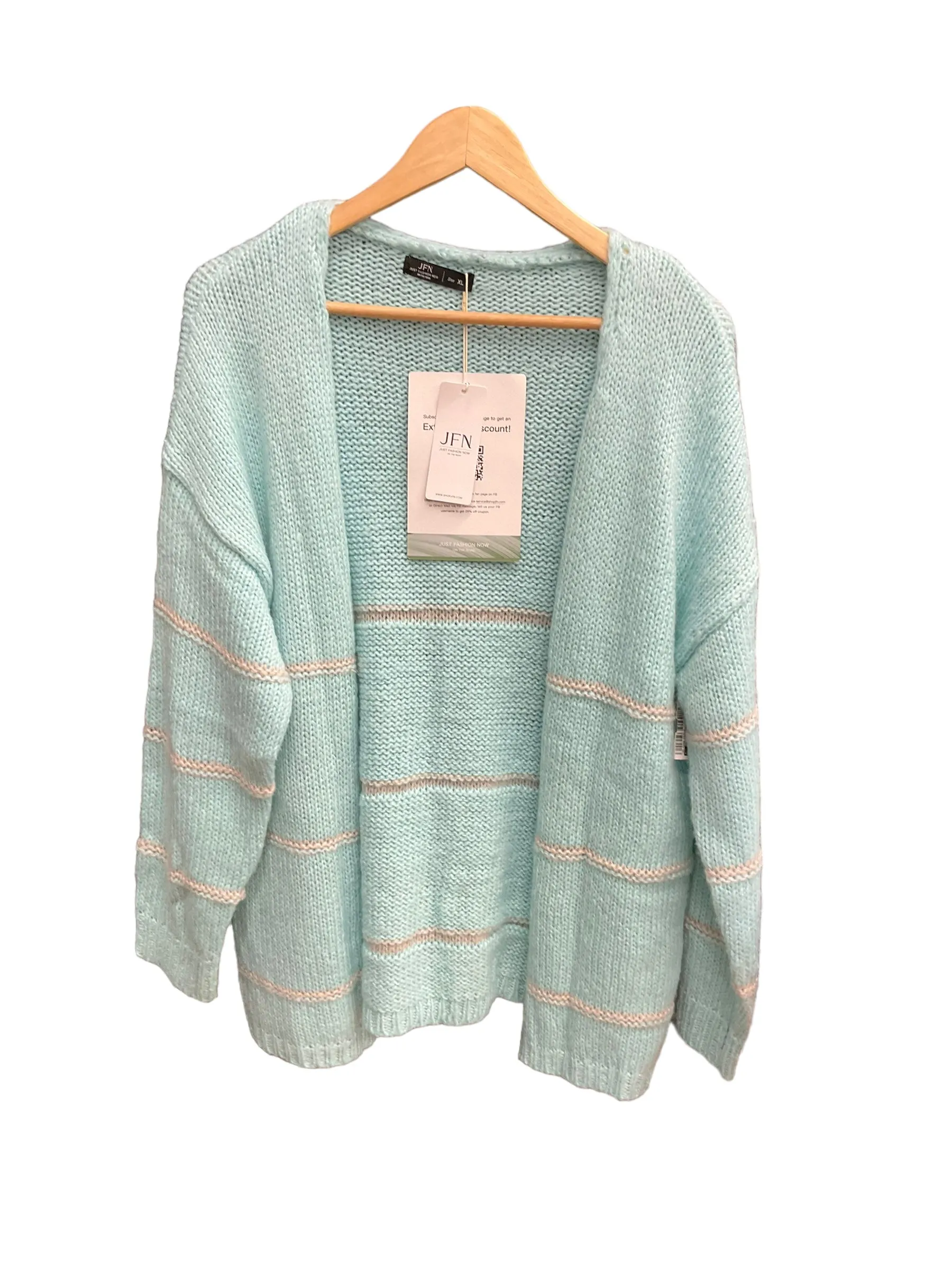 Cardigan By Clothes Mentor In Aqua, Size: Xl