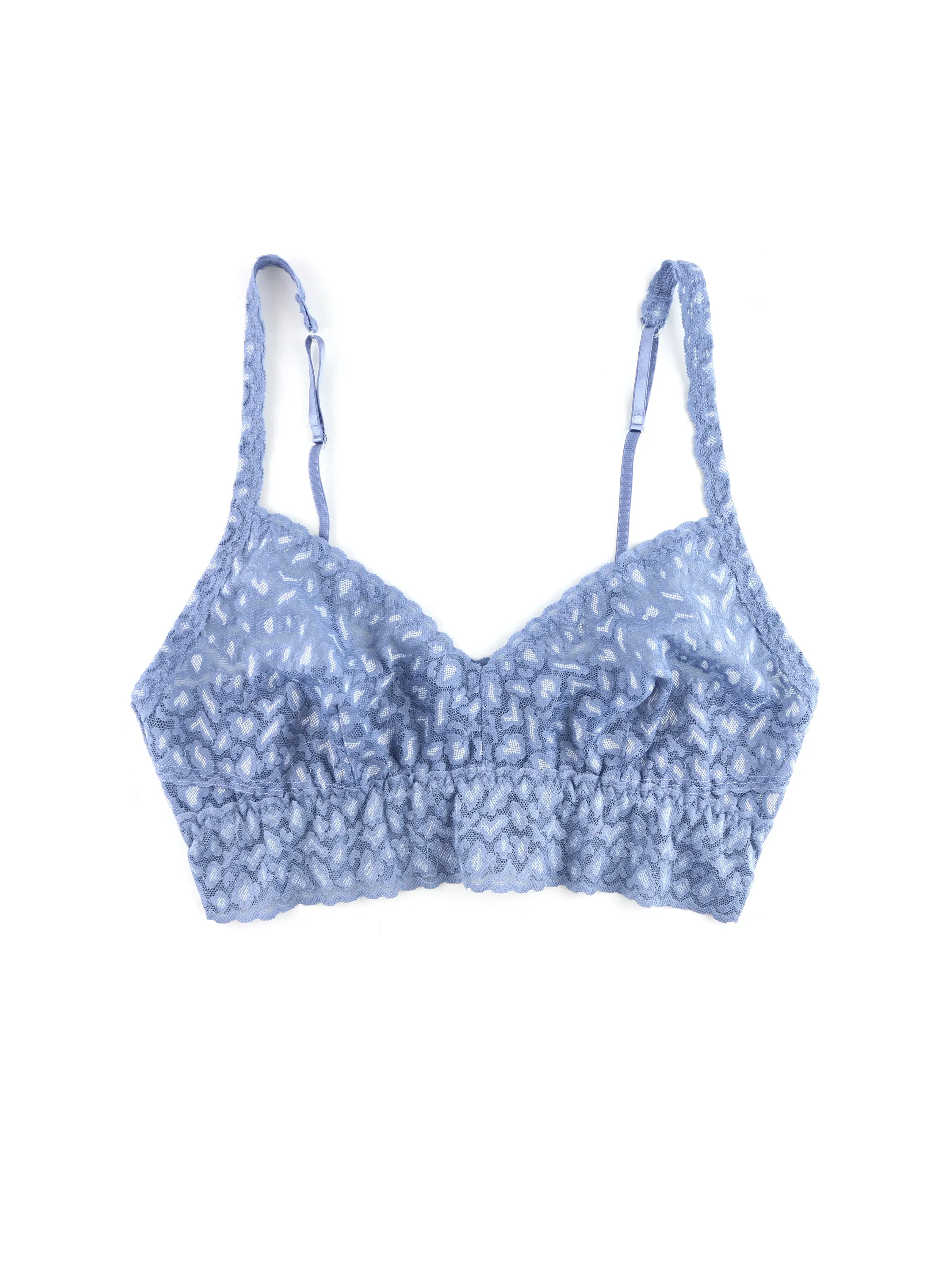 Cross Dyed Leopard V-Neck Retro Bralette Stonewash Blue