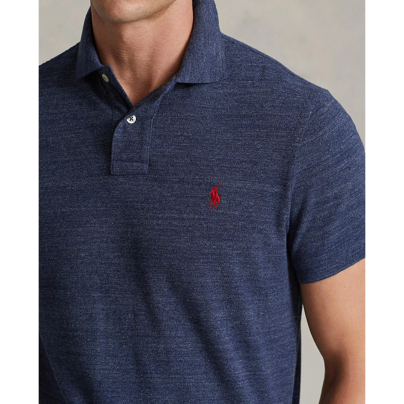 Custom Fit Mesh Polo - Royal Blue Marle