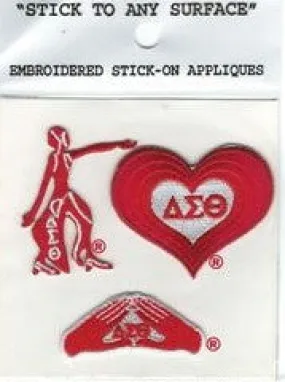 Delta Embroidered Heart Stick-On