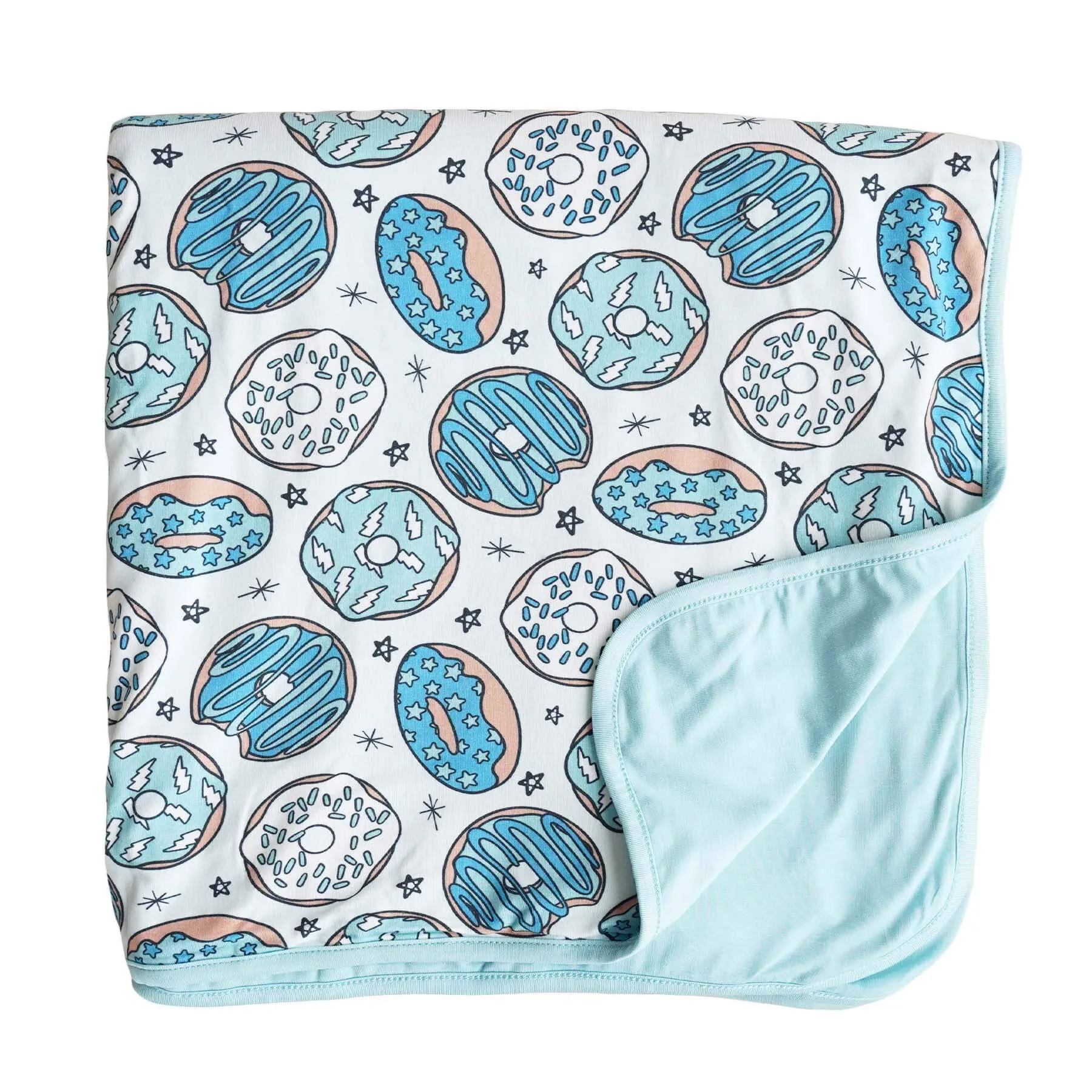 Donut Shop Double Sided Bamboo Blanket | Blue