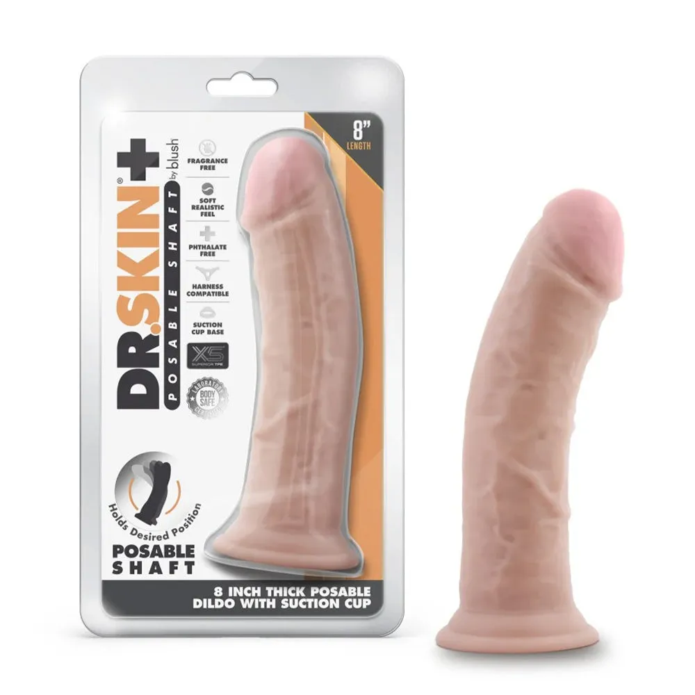 Dr. Skin 8" Realistic Poseable Dual-Density Dildo With Suction Cup