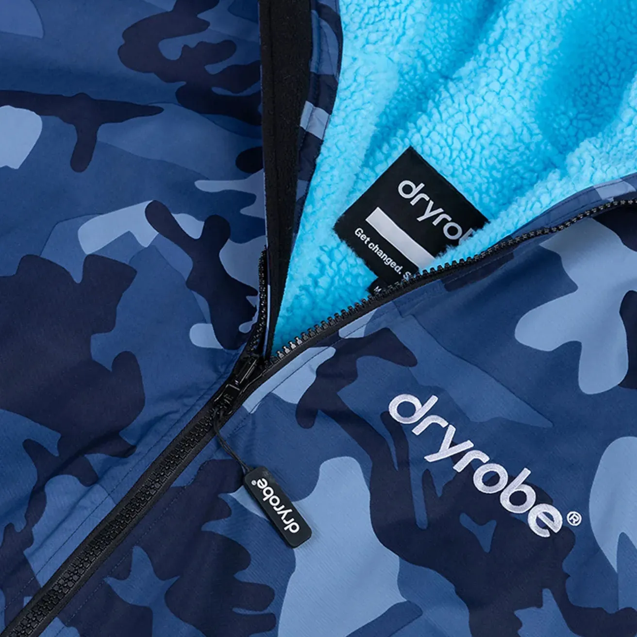 Dryrobe Advance Long Sleeve Changing Robe - Blue Camo / Blue