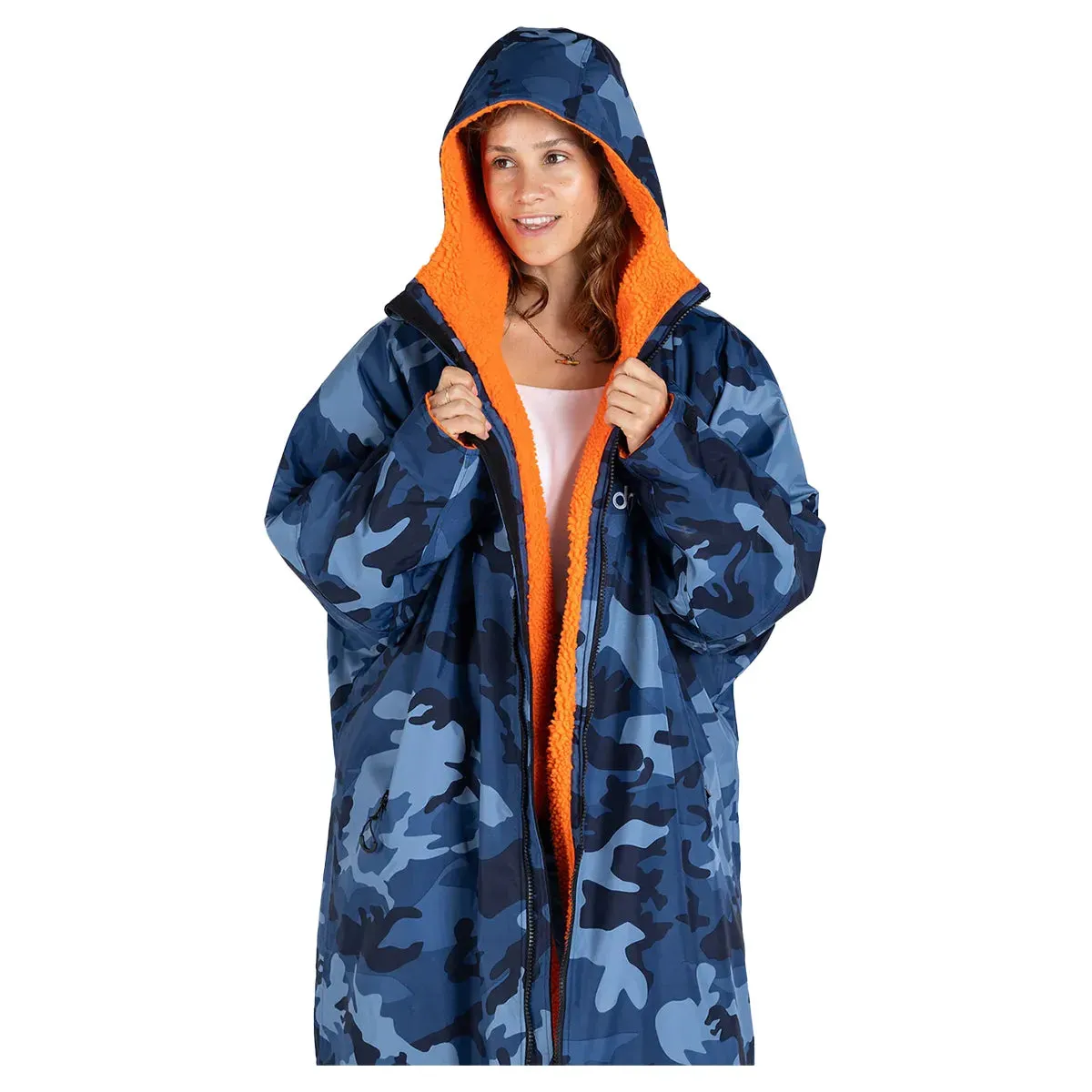 Dryrobe Advance Long Sleeve Changing Robe - Blue Camo / Orange