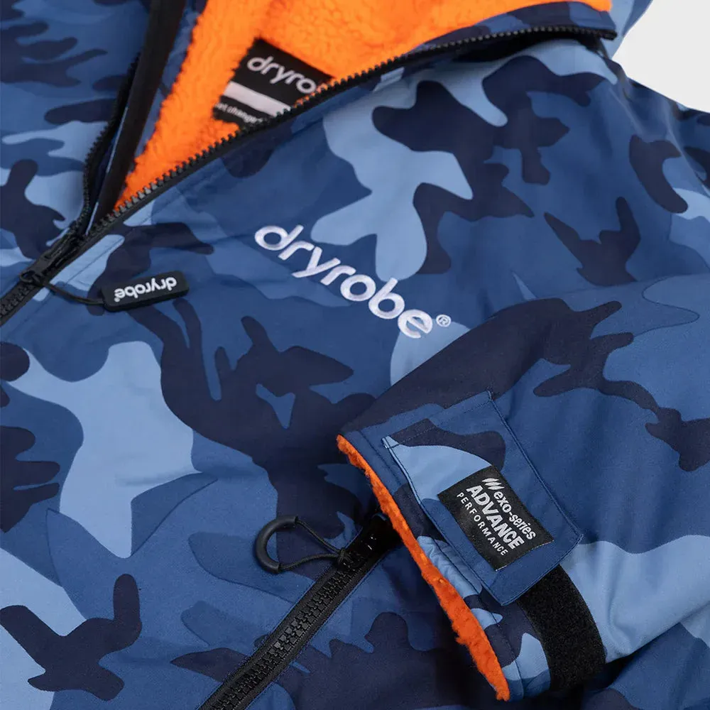 Dryrobe Advance Long Sleeve Changing Robe - Blue Camo / Orange