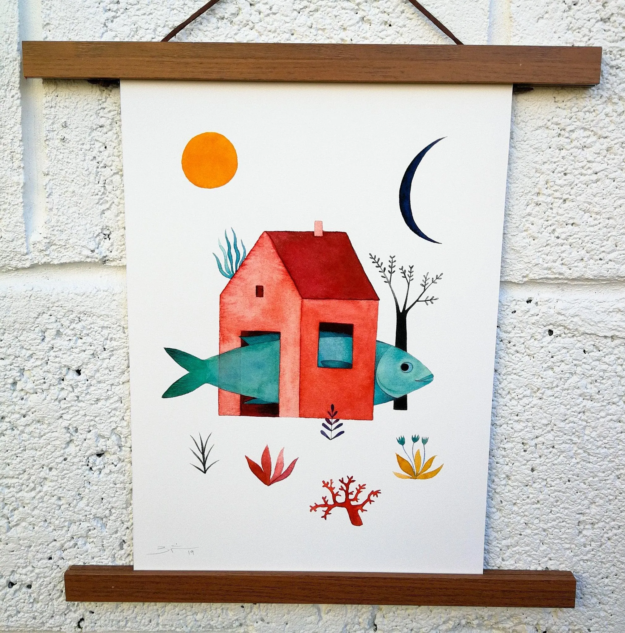 Fish Home A4 Print