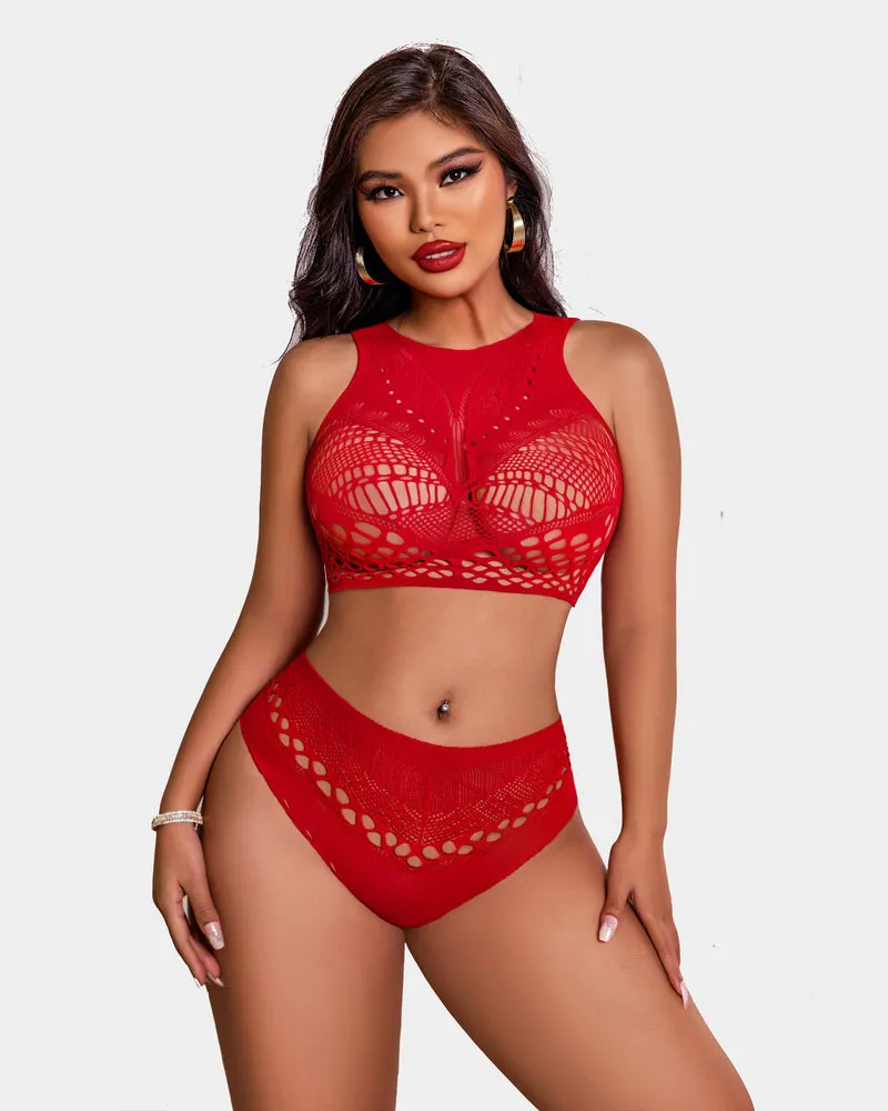 Fishnet Sexy Mesh Body Lingerie Set