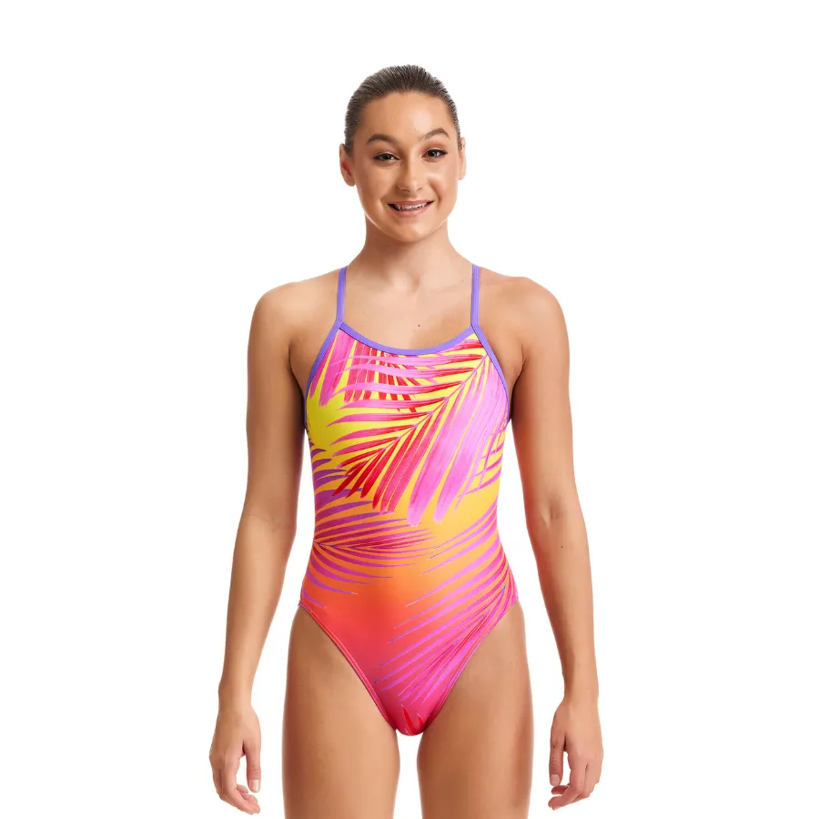 Funkita Girls Single Strap One Piece FS16G- Beach Sunset