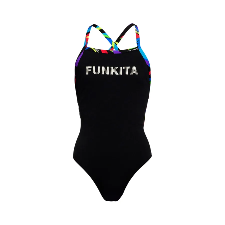 Funkita Girls Strapped In One Piece FS38G - Beat It Black