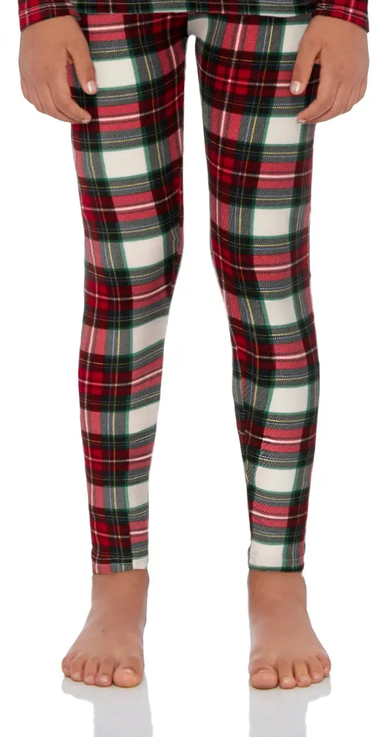 Girls Plaid Series Thermal Bottoms