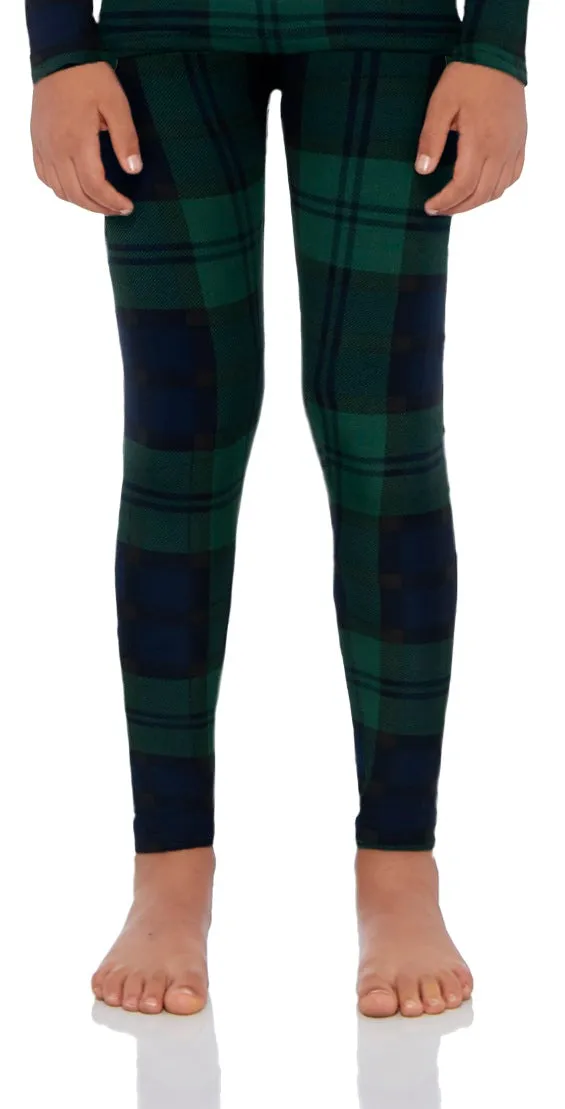 Girls Plaid Series Thermal Bottoms