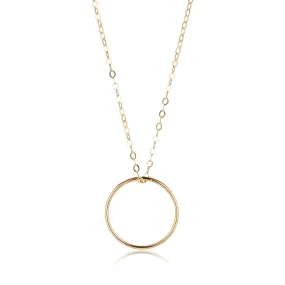 Gold Filled Circle Pendant Necklace