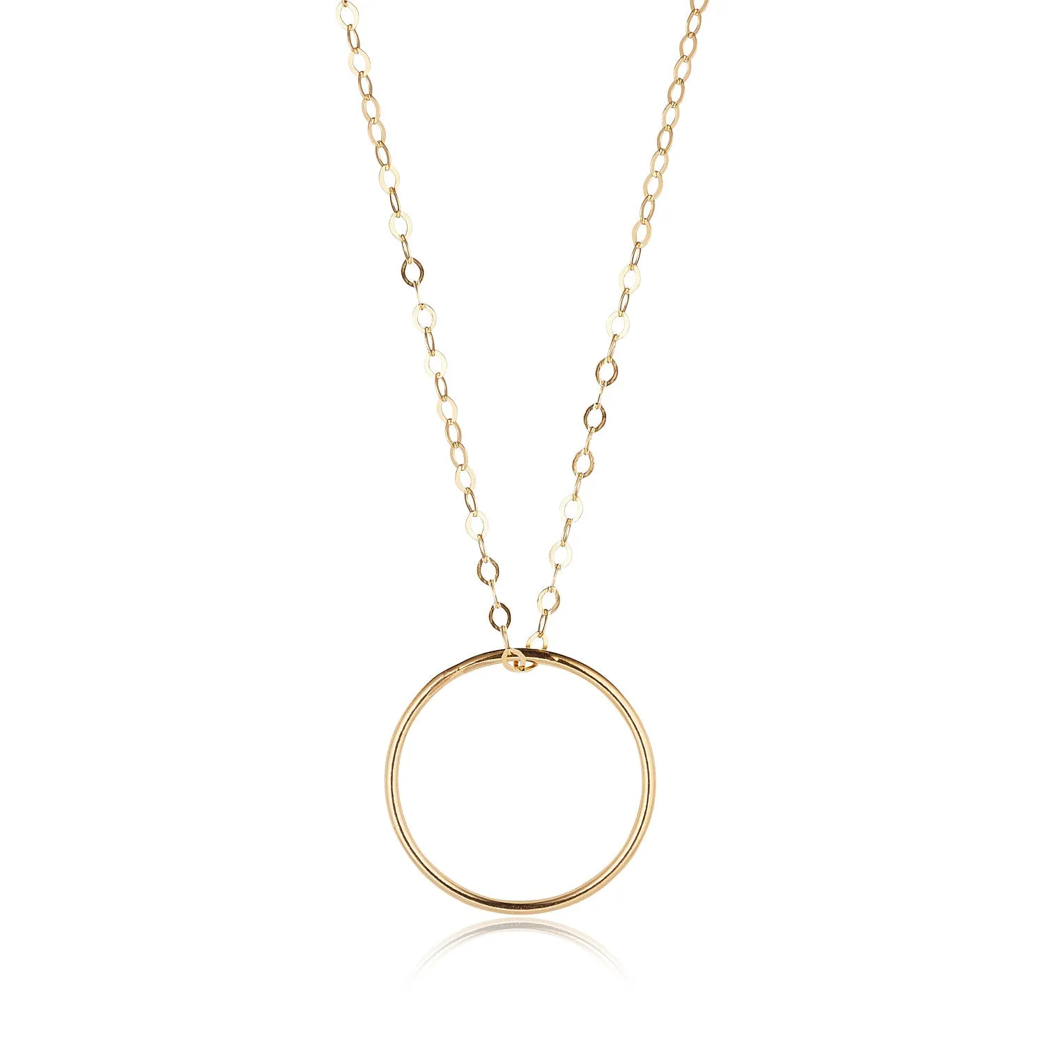 Gold Filled Circle Pendant Necklace