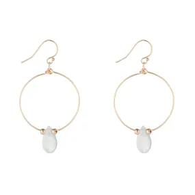 Gold Filled Teardrop Crystal Small Hoop Earrings