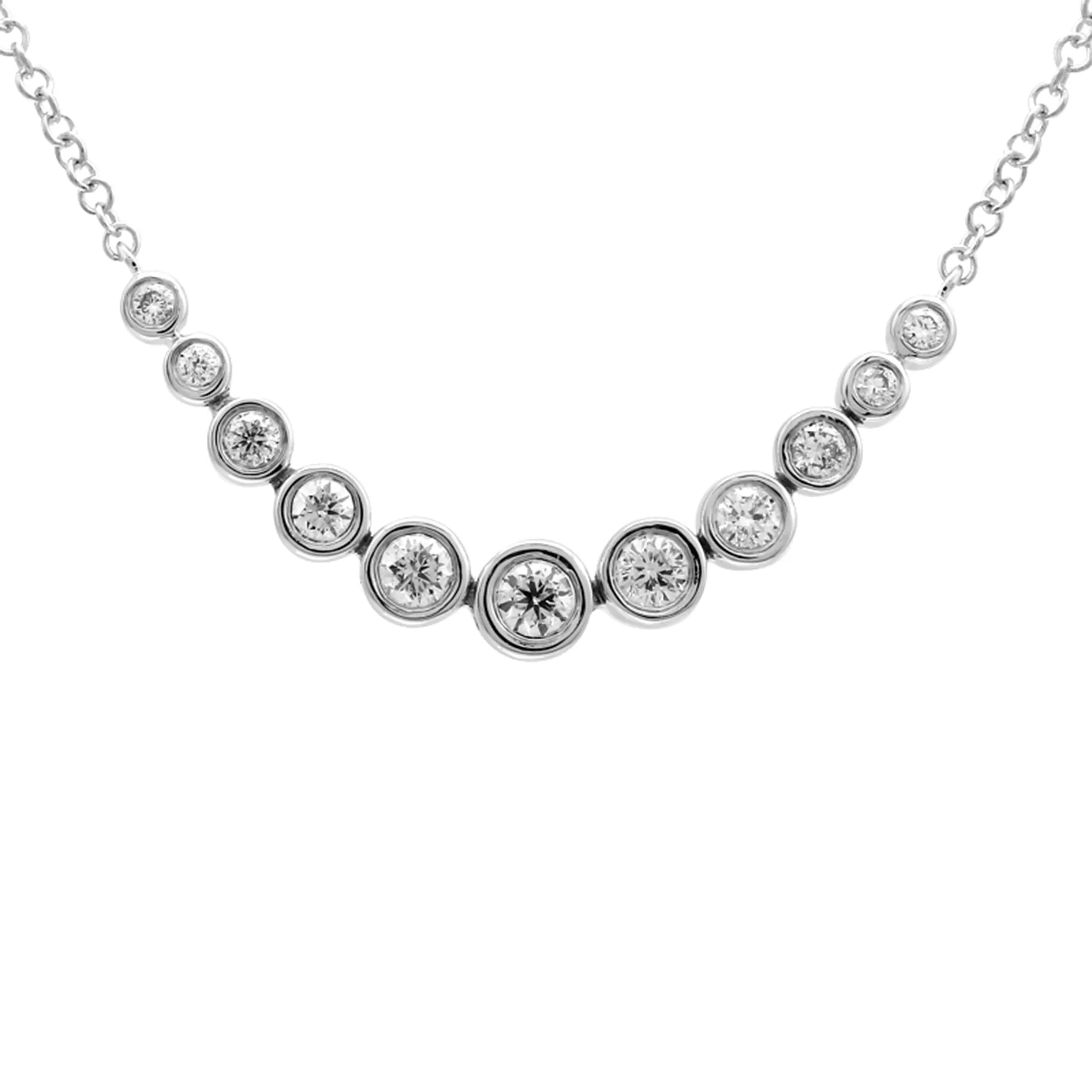 Graduated Diamond Bezel Necklace