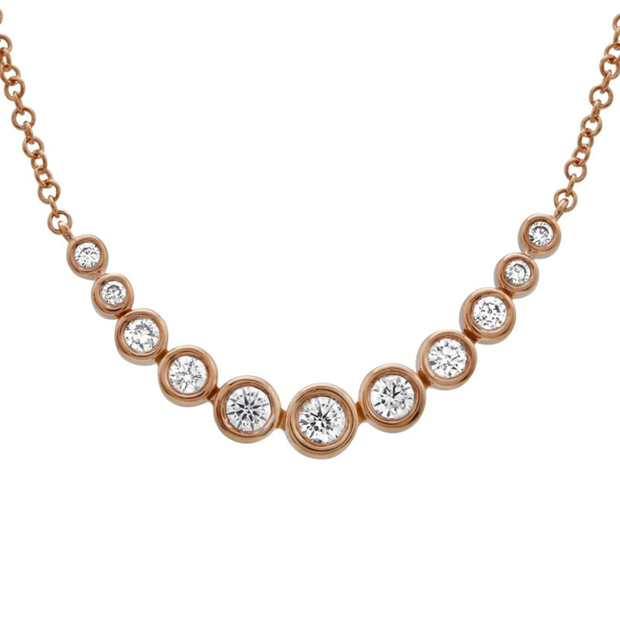 Graduated Diamond Bezel Necklace