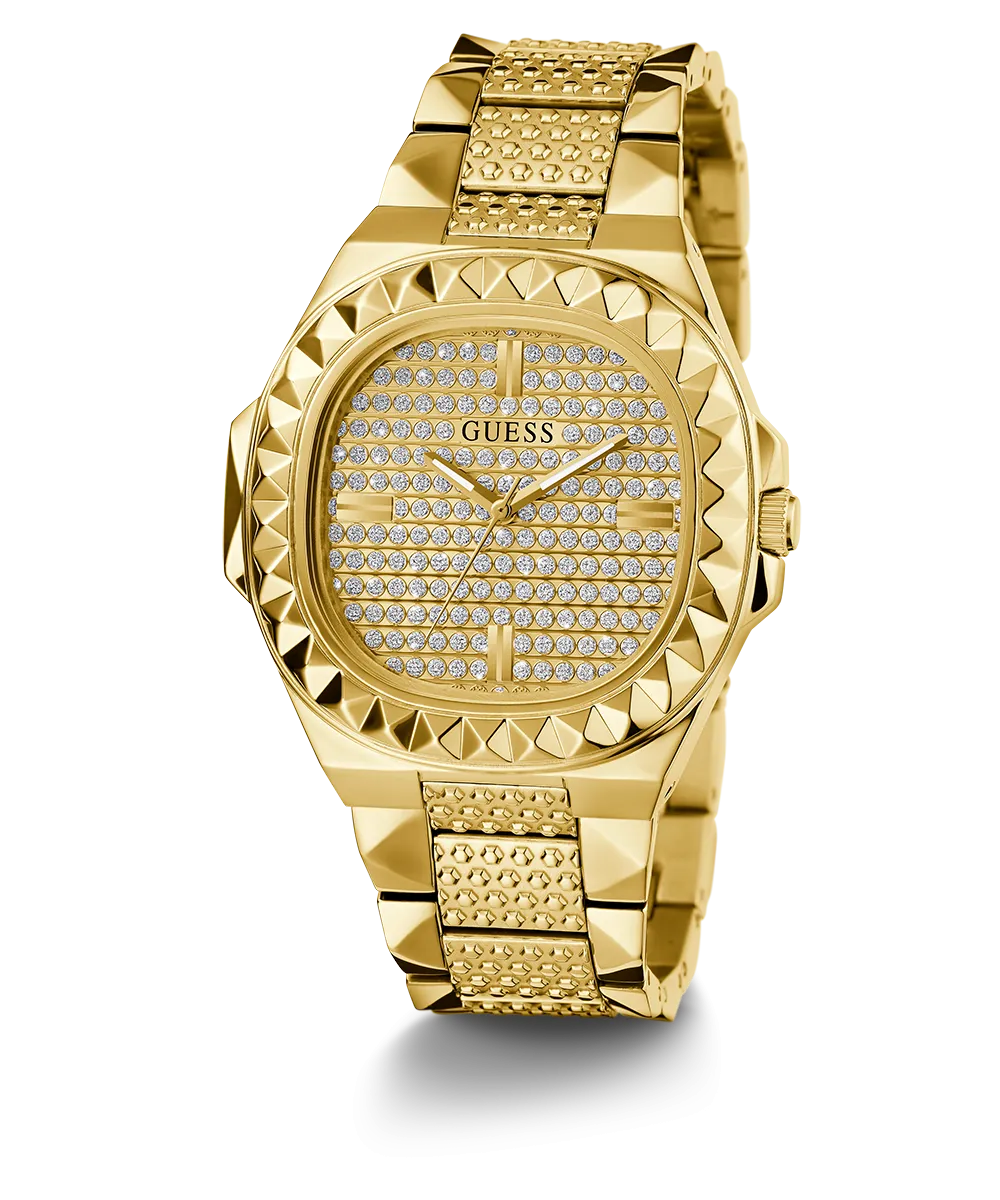 GUESS Mens Gold Tone Analog Watch