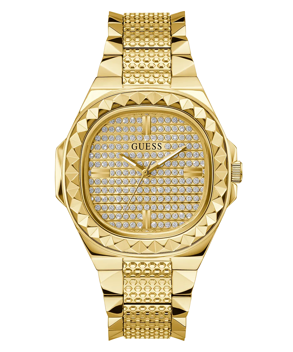 GUESS Mens Gold Tone Analog Watch