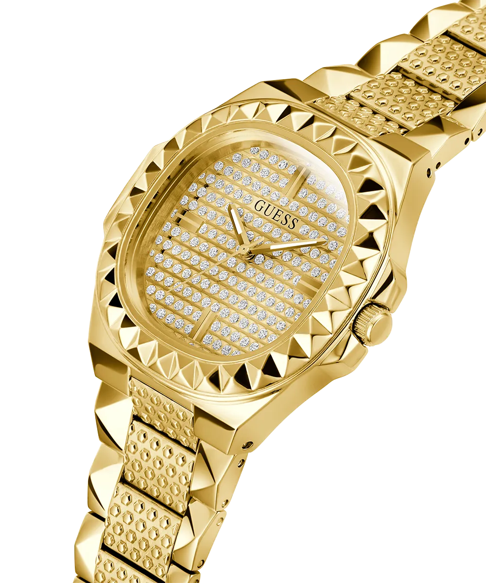 GUESS Mens Gold Tone Analog Watch